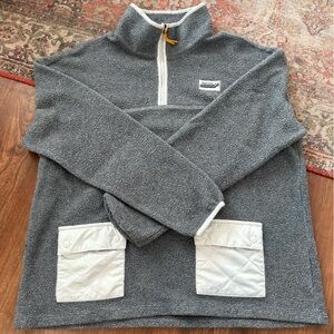 Saucony Gray Fleece Pullover with Cream Trim